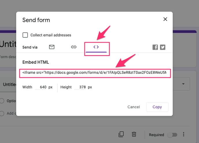 Google-forms-copy-embed-code