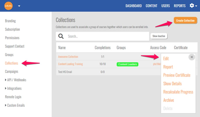 collections through settings-1
