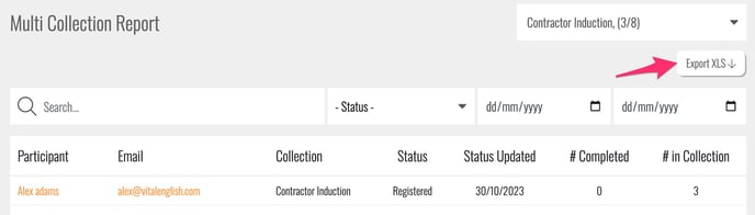 export multi collection reports