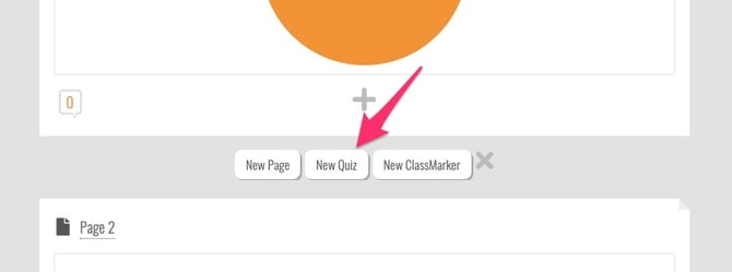 new quiz button