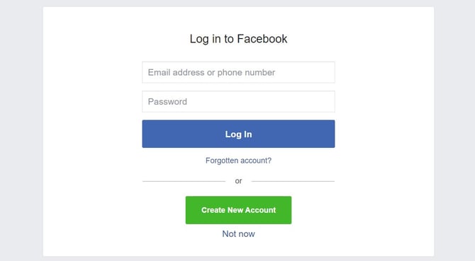 sign in with facebook